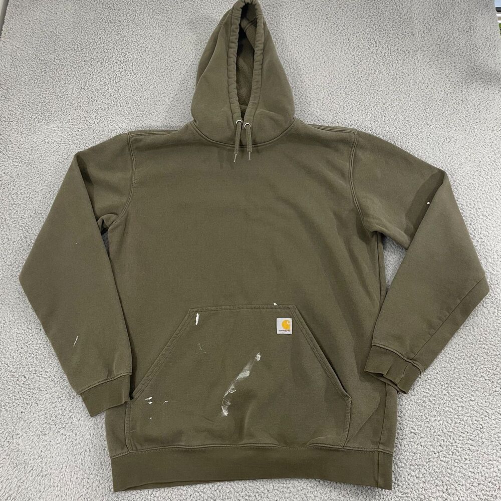 Carhartt‎ Midweight Hoodie Men LT Army Green Loose Fit Workwear Pullover